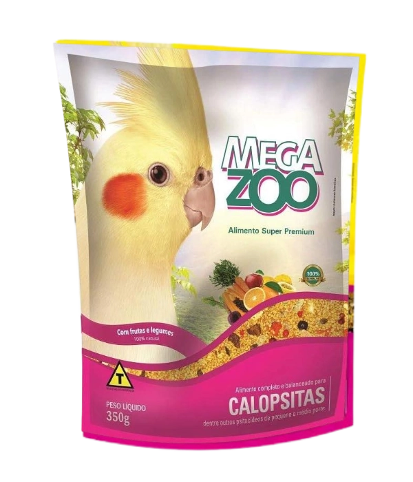 RAÇÃO MEGAZOO EXTRUSADA CALOPSITAS FRUTAS E LEG 350G